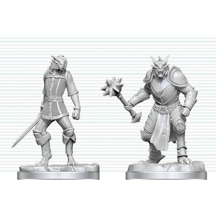 Dungeons & Dragons Nolzur's Marvelous Miniatures Unpainted Miniature Dragonborn Paladin & Dragonborn Squire 14 cm