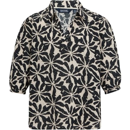 Damesblouse Nofino met 3/4 mouwen en open kraag