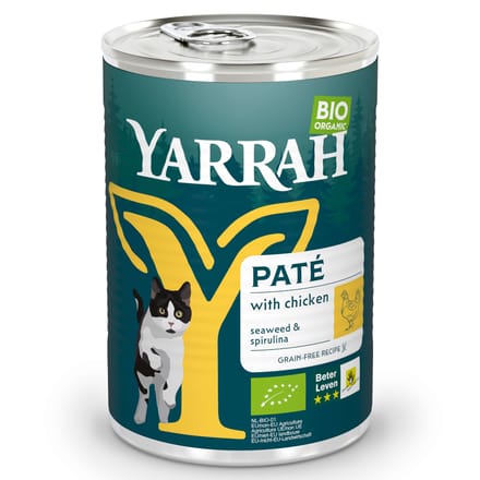 1x400g biologisch paté Kip Yarrah Kattenvoer