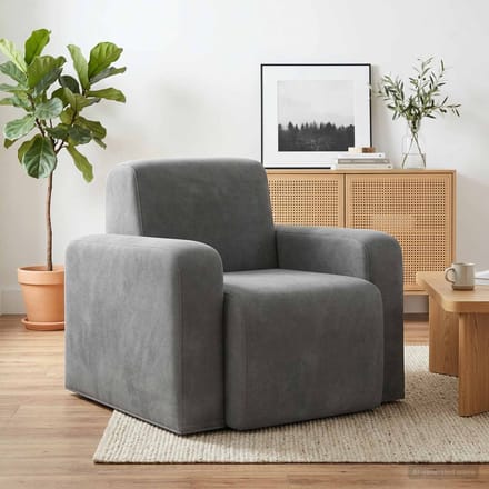 vidaXL - Fauteuil - Donkergrijs - fluweel