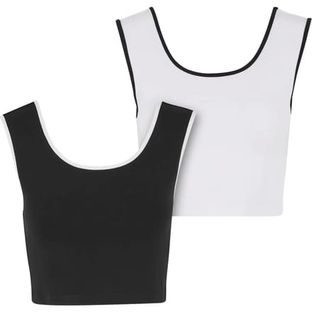 Urban Classics - Contrast Crop top - 3XL - Zwart/Wit