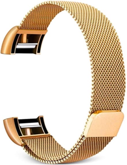 Milanees bandje - geschikt voor Fitbit Charge 2 - maat M/L - goud