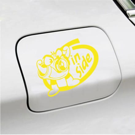 Bumpersticker - Turbo Inside - 12 X 15 - Geel