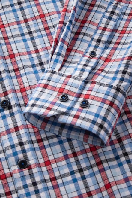 Bugatti Herren Casual overhemd met moderne ruitjes