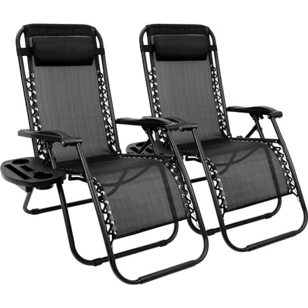 Chaise d'extérieur pliante et inclinable CampWild avec ottoman, réglage de l'angle en continu, légère, capacité de charge de 120 kg, aucun assemblage requis.