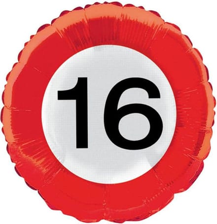 Folat - Folieballon 16 Verkeersbord 45 cm