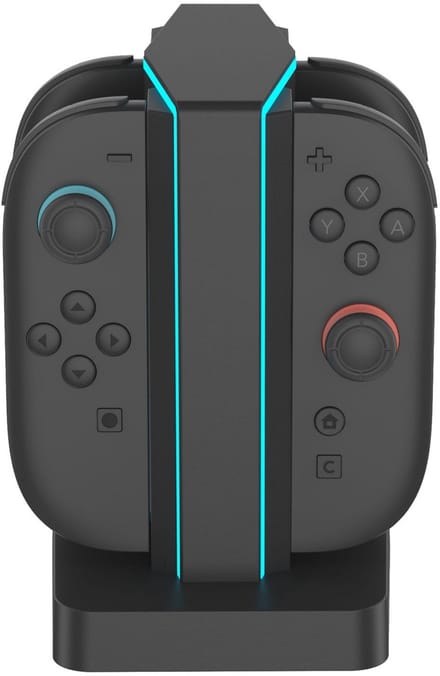 Turqero - Joy-Con Oplader - Nintendo Switch 2 - voor 4 Joy-con Controllers - met RGB Verlichting