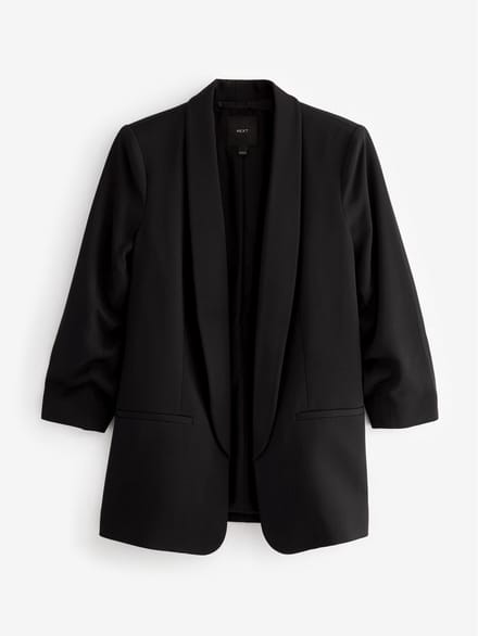 Next - Dames - Ruimvallende blazer met ruches aan de mouwen - Zwart