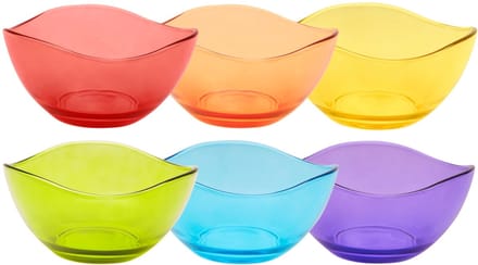 Excelsa Copenaghen Set van 6 Multicolor Bekers, Glas