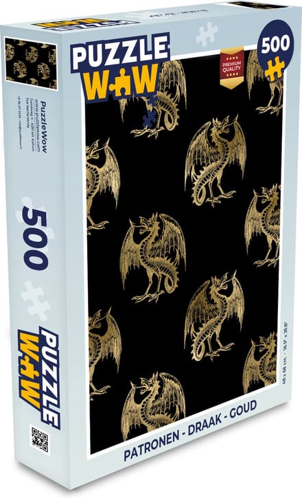 Puzzel Patronen - Draak - Goud - Legpuzzel - Puzzel 500 stukjes
