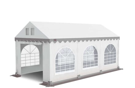 GO-PRO | 3x6 | Partytent | Wit-grijs | Incl grondframe