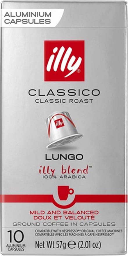 illy Lungo Classico Koffiecups - Intensiteit 5/9 - 10 x 10 capsules