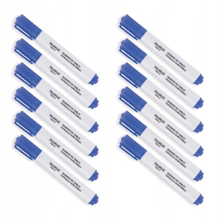 12 stuks blauwe whiteboardmarkers, ronde punt 1-3 mm