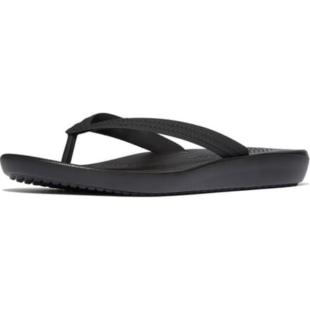 FitFlop Iqushion Mens Textured-Strap Flip-Flops Heren Slippers - Zwart