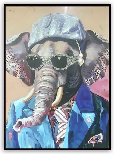 Schilderij cool elephant 60x80cm