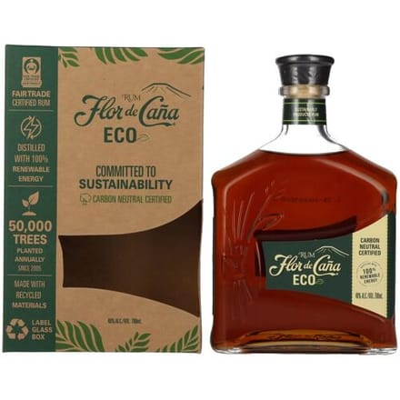Flor de Caña ECO Rum 40% Vol. 0,7l in geschenkverpakking