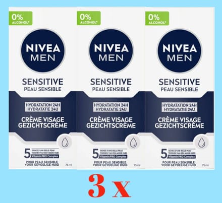 NIVEA Men Sensitive Gezichtscrème 3 x 75 ML