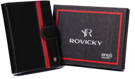 Rovicky - Lederen Herenportefeuille - RFID Bescherming - Verticaal - Elegant
