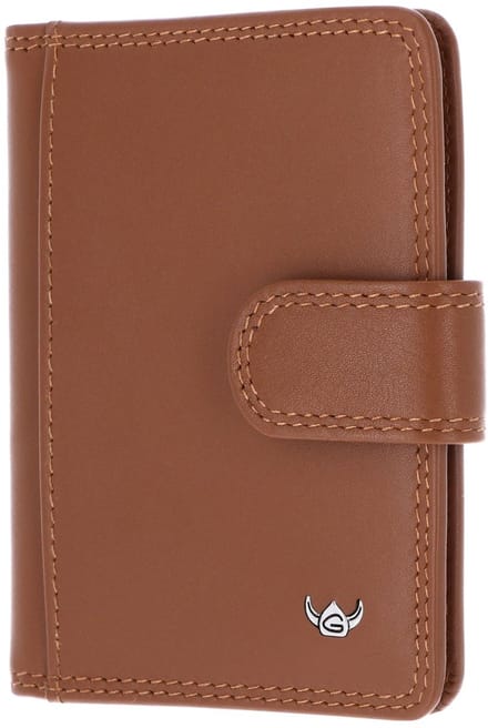 Golden Head Leren kaarthoes Polo RFID Protect Kartenetui mit Riegel 4516 Cognac bruine