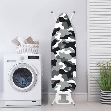 Strijkplankhoes - Strijkplankovertrek - Glad Strijken - Elastische Rand - 132-139 cm - Zwart Camouflage