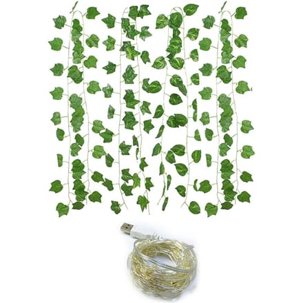 Groen blad rotan kunstmatige klimopslinger nepbladplanten wijnstokslinger lichtslinger 2 meter 20 groen
