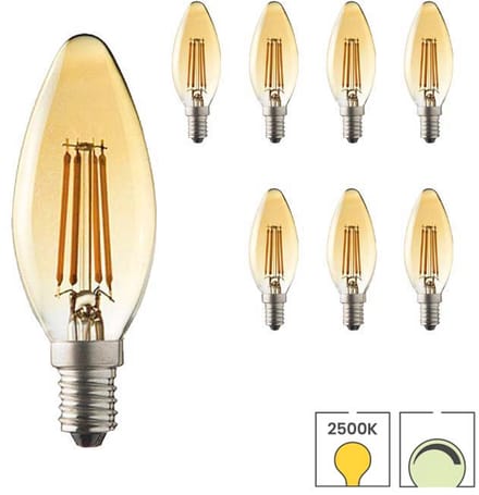 Lybardo - E14 LED Lamp - 8-pack - Kaarslamp - 4W Dimbaar - 2500K Warmwit Licht