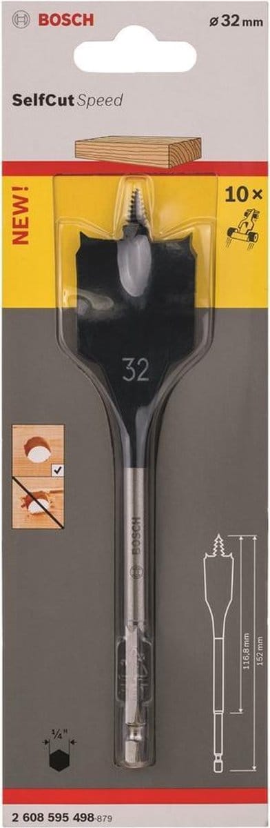 Bosch - Speedborenset Self Cut Speed, zeskant 32 x 152 mm