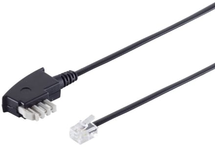 TAE-N - RJ11 telecom kabel | Philips/Panasonic (6P4C) | zwart | 3 meter