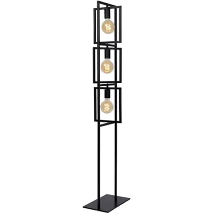 Lucide Vloerlamp Luuk Zwart 3xe27