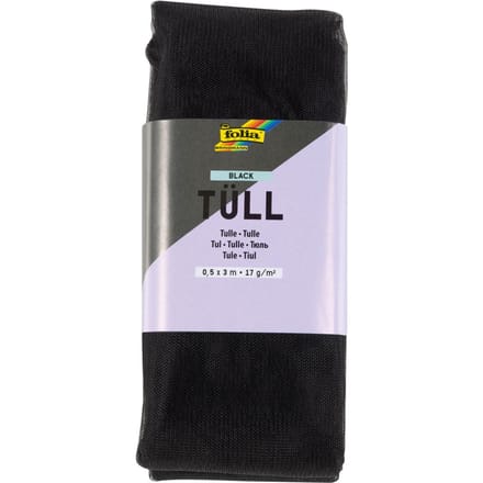 Tule stof, 3 m - Zwart