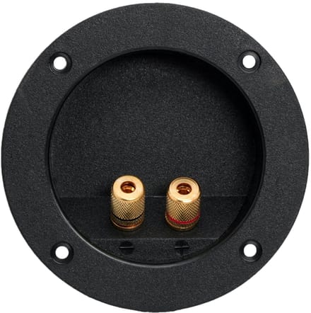 2x Luidspreker Aansluiting 2-Polig – Vergulde Speaker Socket Inbouw – Schroefbare Luidspreker Connector (105 mm) - 2 Stuks [05184]