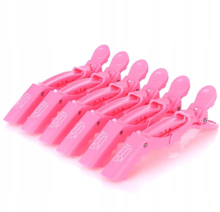 Poniks Hair Clips - Krokodylki - 6 Stuks Roze