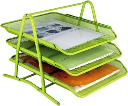Bestandsorganizer Bureau - Documentenmap Tijdschriften - Bureau Opruimen - Drielaags Ontwerp - 30x28x27cm - Grijs