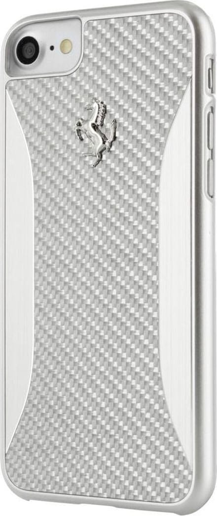 Ferrari Backcover Carbon voor iPhone 7/8/SE(2020)/SE(2022) - Zilver