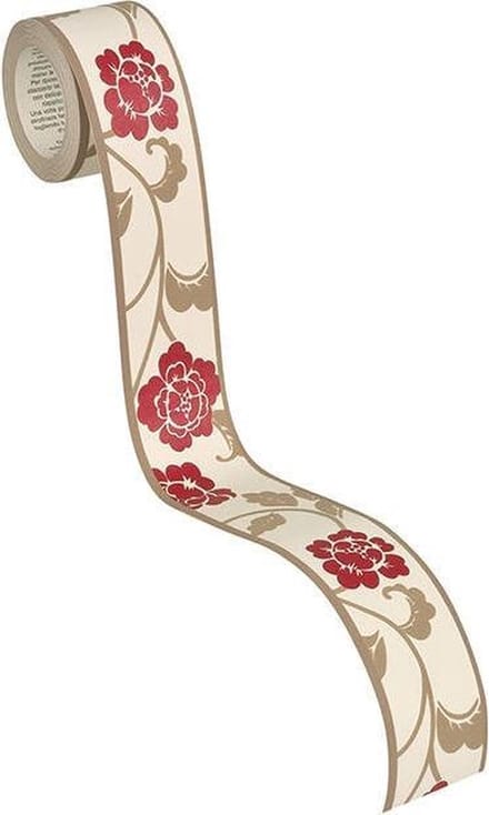 MODERNE BLOEMEN BEHANGRAND | Zelfklevend - beige bruin rood - A.S. Création Only Borders 11
