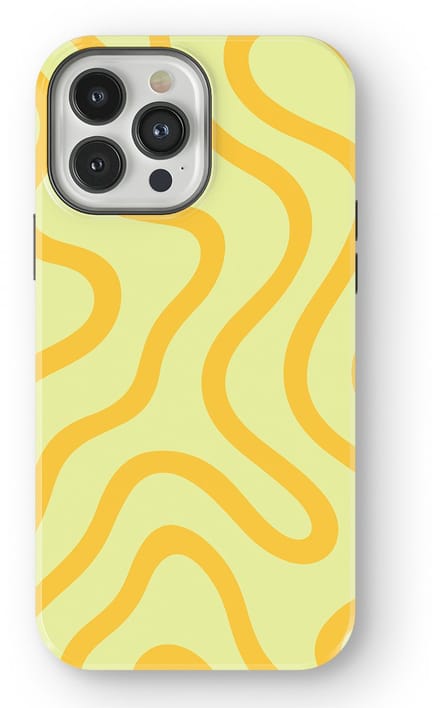 DripCase Curvy Lines Hoesje geschikt voor iPhone 13 Pro Max | Backcover met Mag | Design Tough Case geschikt voor iPhone 13 Pro Max Lemon Loop