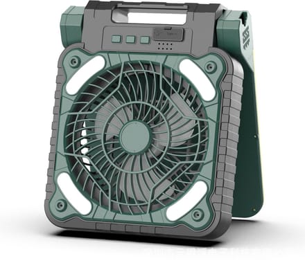 Camping Zonneventilator, Draagbare Koelventilator, Zonne- & Batterijvoeding, 5200mAh