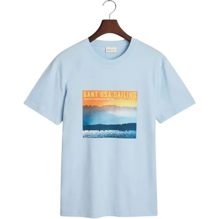 Gant Placed Graphic T-shirt Met Korte Mouwen Blauw M Man