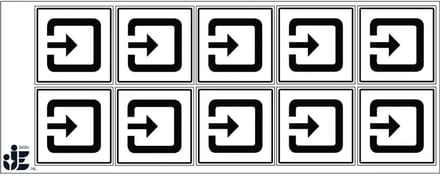 Ingang gebouw sticker | 5 x 5 cm - 10 stuks per vel