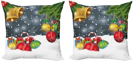 ABAKUHAUS Kerst Kussenhoes Set – 2x 40x40 cm – Dubbelzijdig