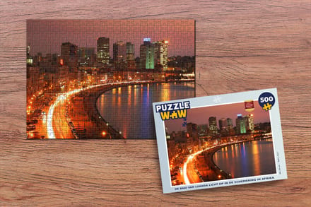Puzzel De baai van Luanda licht op in de schemering in Afrika - Legpuzzel - Puzzel 500 stukjes