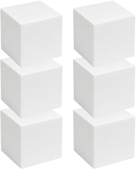 Piepschuim vormen - kubus - 6x - 10 x 10 x 10 cm - styropor hobby / DIY vorm - basis knutselfiguren