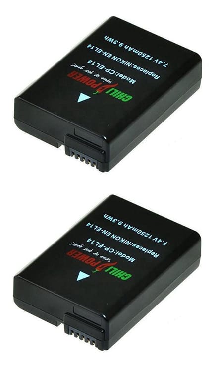 ChiliPower EN-EL14 / EN-EL14a accu voor Nikon - 1250mAh - 2-Pack