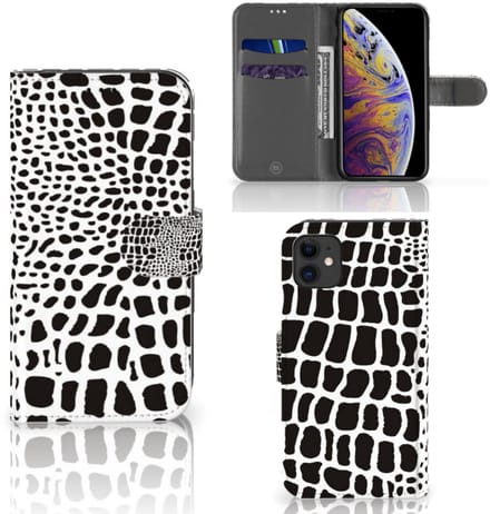 Book Case voor Apple iPhone 11 Telefoonhoesje met Pasjes Slangenprint