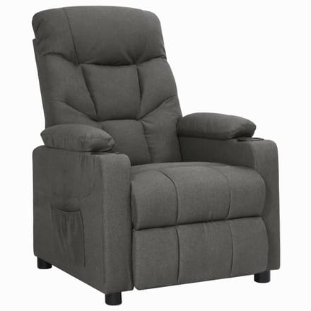 vidaXL - Fauteuil - verstelbaar - stof - donkergrijs