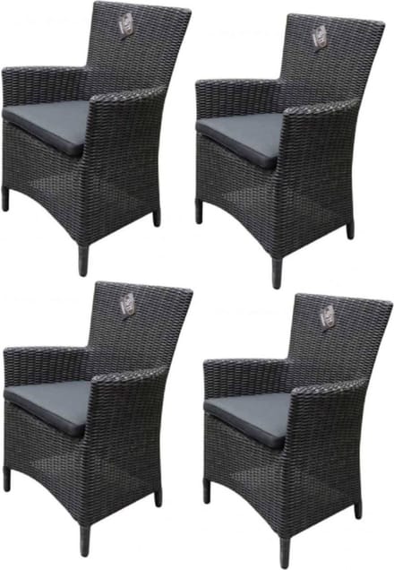 Capri dining tuinstoel antraciet set van 4