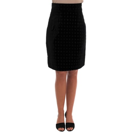 Dolce & Gabbana Donkergroene Barok Fluwelen Pencil Rok voor dames