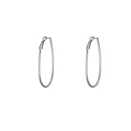 Go Dutch Label Oorringen Fine Oval Hoop - 30mm Zilverkleurig