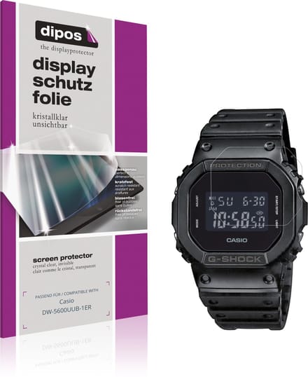 dipos – 6x Beschermfolie geschikt voor Casio DW-5600UUB-1ER | Krasbestendige & heldere Screenprotector Ultra-Thin