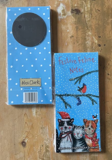 Alex Clark Magnetic Notepad or To-Do list ~ Magnetisch Notitieblok Kerst Katten 'Christmas Feline Notes'